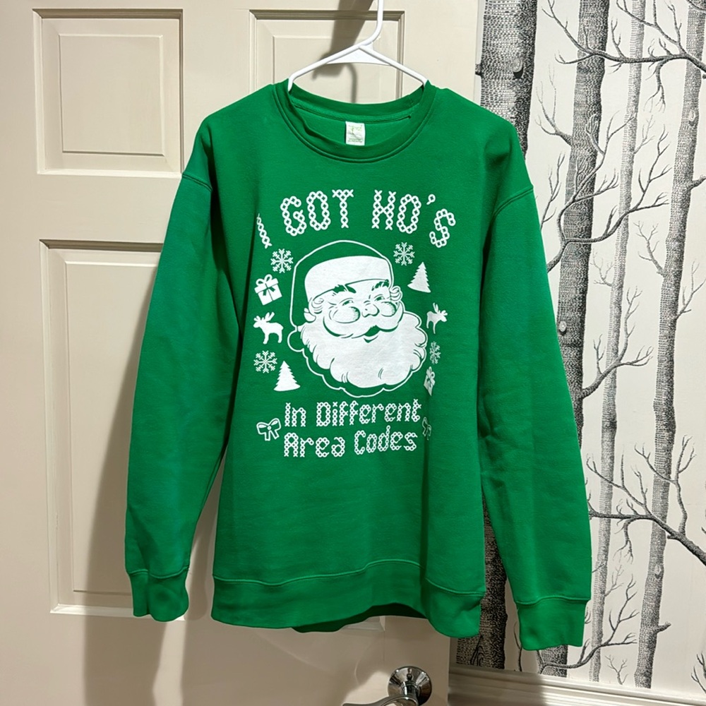 Santa Christmas Humor Hoes in Different Area Codes Sweatshirt